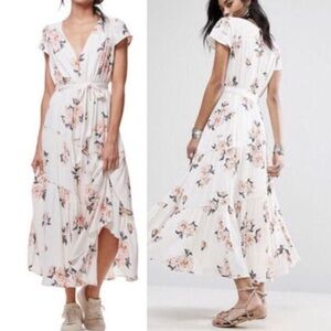 Free People All I Got Floral Maxi Dress in Ivory Size 6 Wedding Guest Date Night
